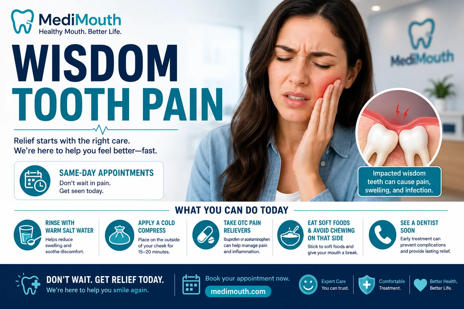 Wisdom Tooth Pain — find dental care in Phoenix, Arizona with MediMouth